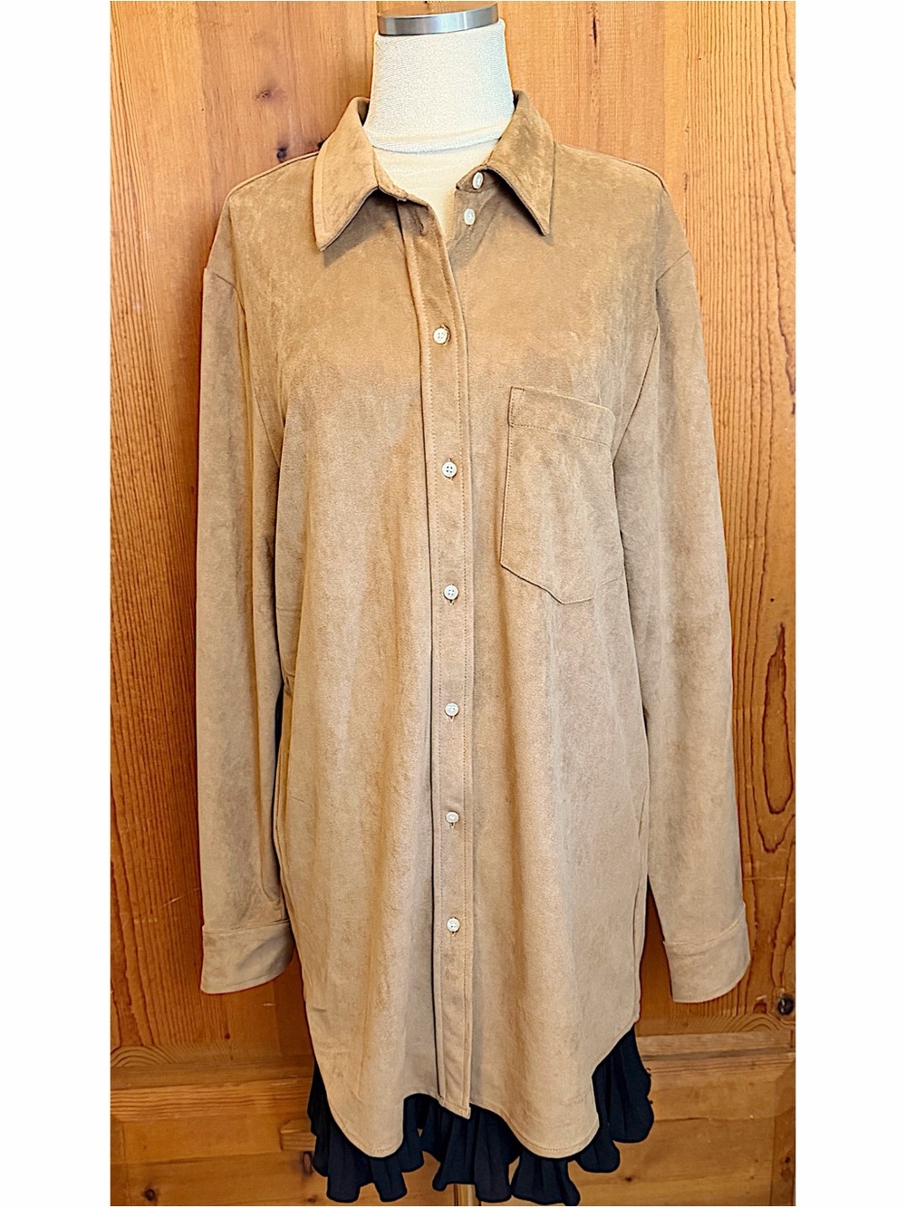 GAP Faux Suede Boyfriend Shirt